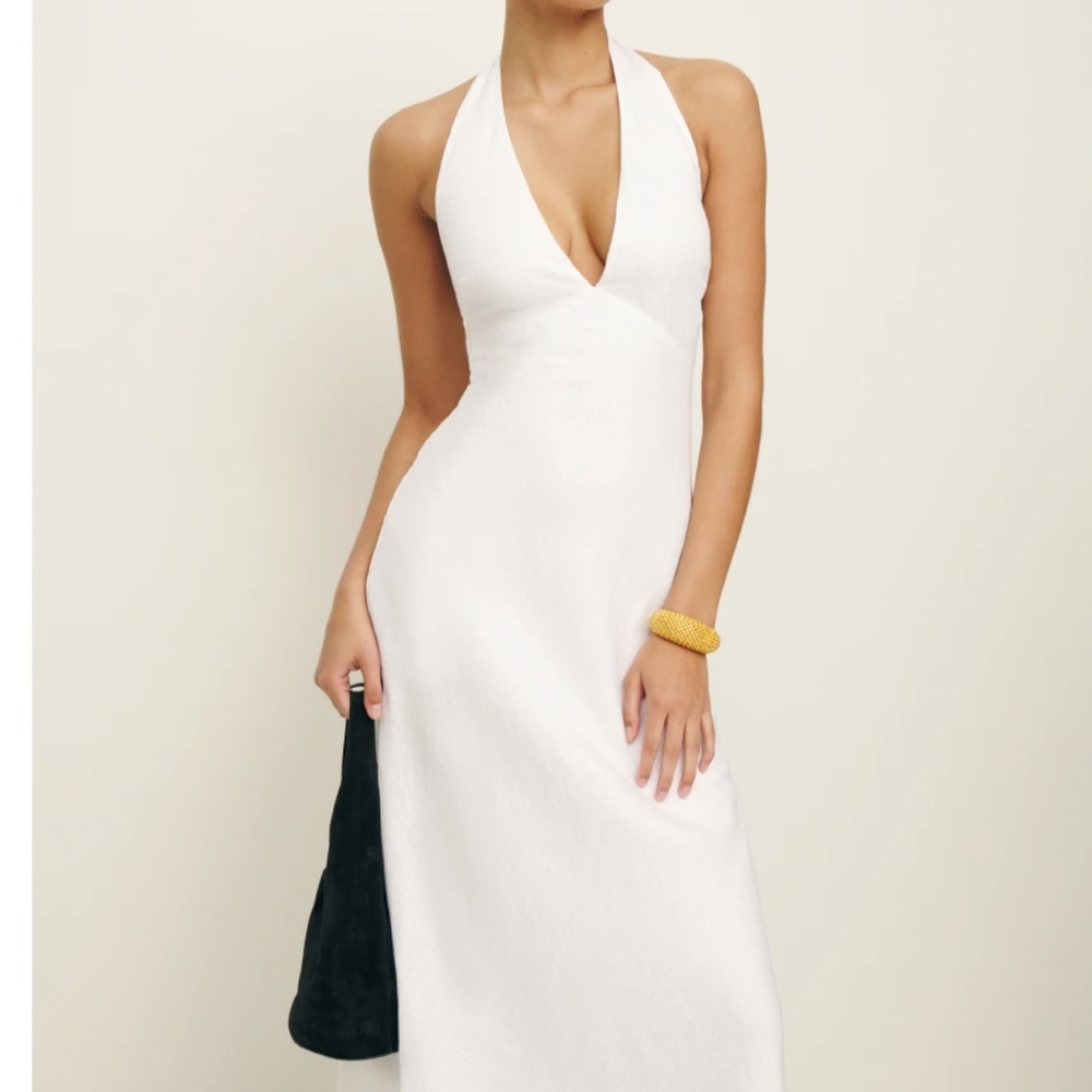 Reformation Delilah Linen Dress - White